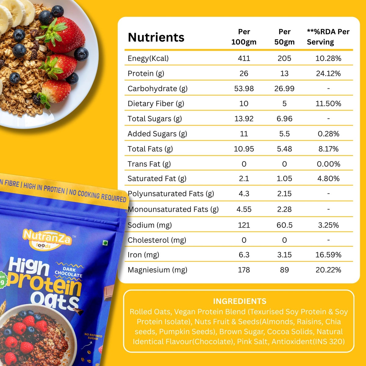 High Protein Oats - Dark Chocolate 1 kg